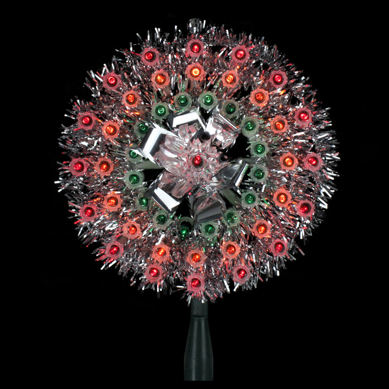 The Holiday Aisle Lighted Tinsel Starburst Tree Topper Wayfair